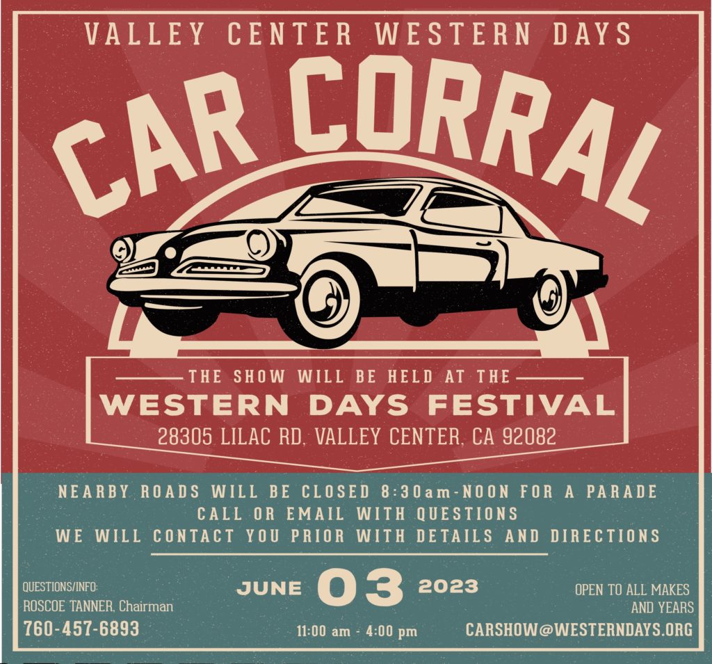 Car Show – Western Days Car Corral | Valley Center Western Days